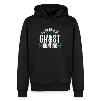 Je préfère chasser les fantômes - Sweat à capuche Premium bio Homme - noir - Devant - Nico (187cm)