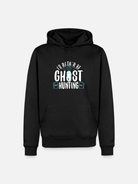 I'd Rather Be Ghost Hunting - Männer Premium Bio Hoodie - Schwarz