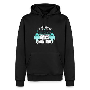 Je préfère chasser les fantômes - Sweat à capuche Premium bio Homme - noir - Devant - Nico (187cm)