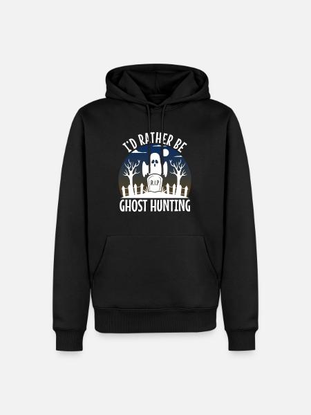 I'd Rather Be Ghost Hunting - Männer Premium Bio Hoodie - Schwarz