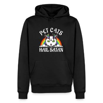 Pet Cats Hail Satan - Männer Premium Bio Hoodie - Schwarz - Vorne - Nico (187cm)