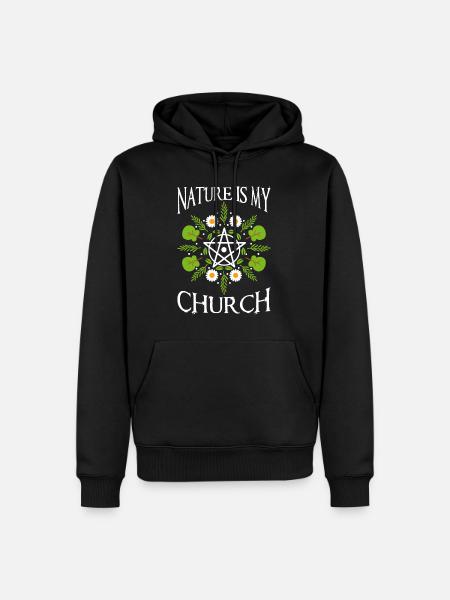 Nature Is My Church - Männer Premium Bio Hoodie - Schwarz