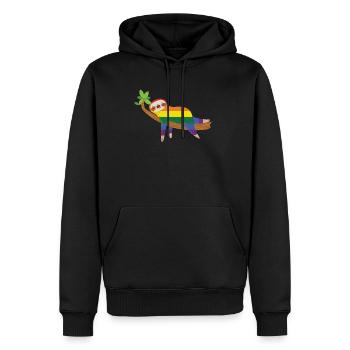 Faultier Pride - Männer Premium Bio Hoodie - Schwarz - Vorne - Nico (187cm)