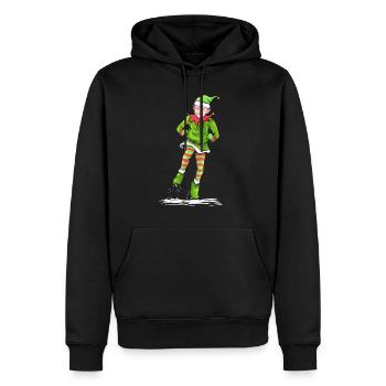 Santas Dancing Christmas Elf Celebrating - Männer Premium Bio Hoodie - Schwarz - Vorne - Nico (187cm)