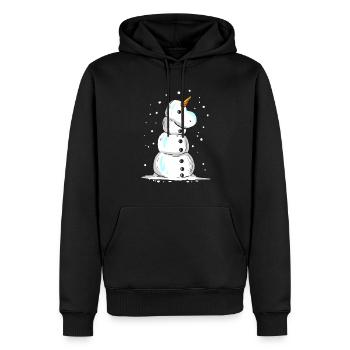 Bonhomme de neige licorne pour Noël en juillet - Sweat à capuche Premium bio Homme - noir - Devant - Nico (187cm)