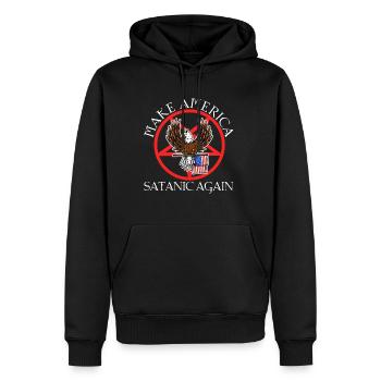 Make America Satanic Again - Männer Premium Bio Hoodie - Schwarz - Vorne - Nico (187cm)