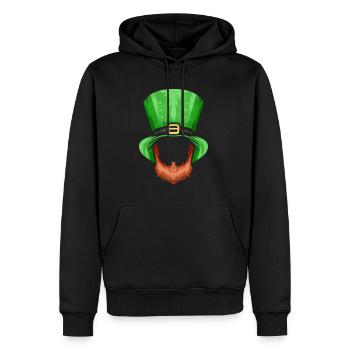 Barbe-Rouge et Chapeau Vert pour la Saint-Patrick - Sweat à capuche Premium bio Homme - noir - Devant - Nico (187cm)