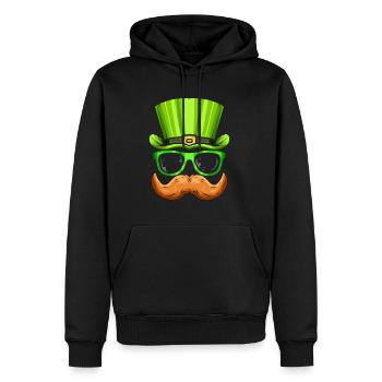 Chapeau vert barbe rouge et costume de lunettes pour St. - Sweat à capuche Premium bio Homme - noir - Devant - Nico (187cm)