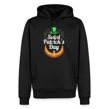 Chapeau vert et barbe rouge avec des tribus pour St. - Sweat à capuche Premium bio Homme - noir - Devant - Nico (187cm)