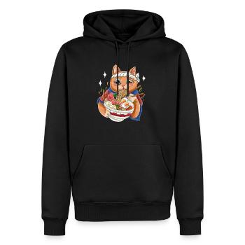 Cat Eating Ramen Soup Japanese Soup Noodles Japan - Männer Premium Bio Hoodie - Schwarz - Vorne - Nico (187cm)