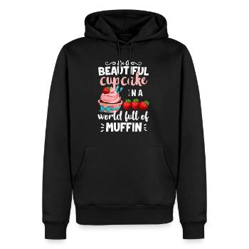 Be A Beautiful Cupcake In A World Full Of Muffins - Männer Premium Bio Hoodie - Schwarz - Vorne - Nico (187cm)