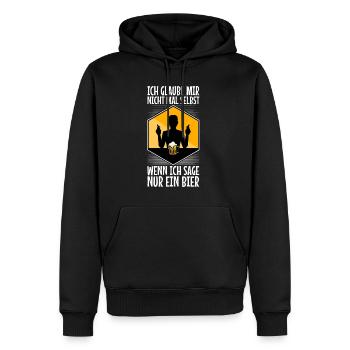 Ich glaube mir nicht mal selbst wenn ich sage nur - Männer Premium Bio Hoodie - Schwarz - Vorne - Nico (187cm)