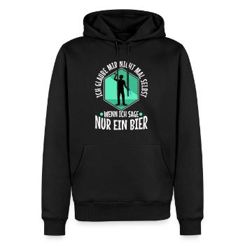 Spar wasser trink Bier - Männer Premium Bio Hoodie - Schwarz - Vorne - Nico (187cm)