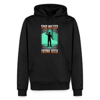 Spar wasser trink Bier - Männer Premium Bio Hoodie - Schwarz - Vorne - Nico (187cm)