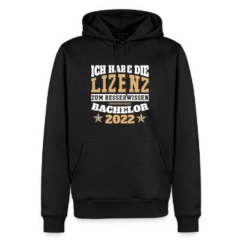 Ich Habe Die Lizenz Zum Besserwissen Abschluss Bac - Männer Premium Bio Hoodie - Schwarz - Vorne - Nico (187cm)