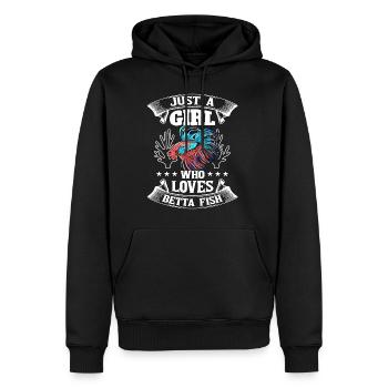 Just A Girl Who Loves Betta Fish Siamesischer Kamp - Männer Premium Bio Hoodie - Schwarz - Vorne - Nico (187cm)