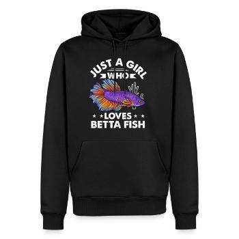 Just A Girl Who Loves Betta Fish Siamesischer Kamp - Männer Premium Bio Hoodie - Schwarz - Vorne - Nico (187cm)