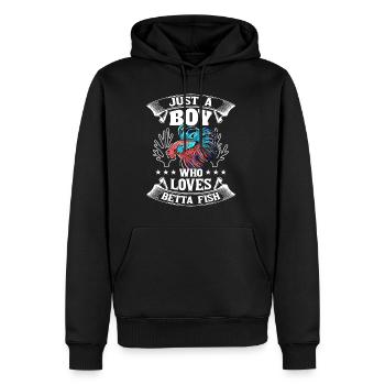 Just A Boy Who Loves Betta Fish Siamesischer Kampf - Männer Premium Bio Hoodie - Schwarz - Vorne - Nico (187cm)