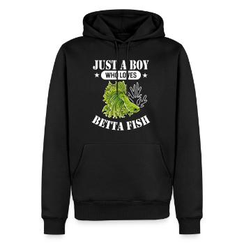 Just A Boy Who Loves Betta Fish Siamesischer Kampf - Männer Premium Bio Hoodie - Schwarz - Vorne - Nico (187cm)