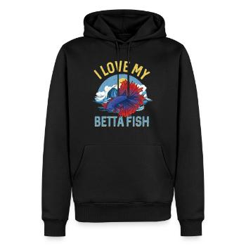 I Love My Betta Fish Splendens Siamesischer Kampff - Männer Premium Bio Hoodie - Schwarz - Vorne - Nico (187cm)
