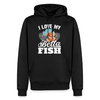I Love My Betta Fish Splendens Siamesischer Kampff - Männer Premium Bio Hoodie - Schwarz - Vorne - Nico (187cm)