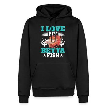 I Love My Betta Fish Splendens Siamesischer Kampff - Männer Premium Bio Hoodie - Schwarz - Vorne - Nico (187cm)