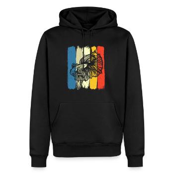 Vintage Siamesischer Kampffisch Retro Betta Splend - Männer Premium Bio Hoodie - Schwarz - Vorne - Nico (187cm)