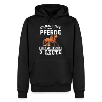 Ich Mag Hunde Und Pferde Und Vielleicht 3 Leute - Männer Premium Bio Hoodie - Schwarz - Vorne - Nico (187cm)