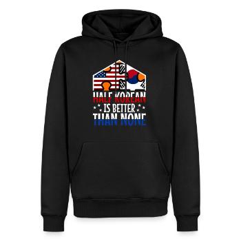 Half Korean is better than no Korean - Männer Premium Bio Hoodie - Schwarz - Vorne - Nico (187cm)