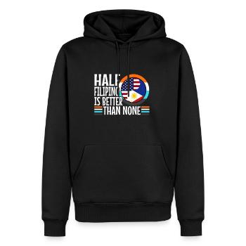 La moitié de Filipinio est meilleure que Nonen Philippines - Sweat à capuche Premium bio Homme - noir - Devant - Nico (187cm)