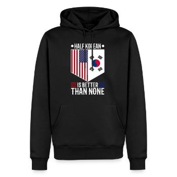 Half Korean is better than none - Männer Premium Bio Hoodie - Schwarz - Vorne - Nico (187cm)