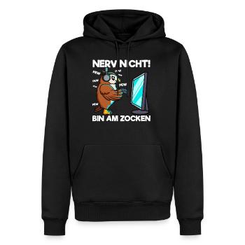 Nerve not am at gaming gaming owl - Men’s Premium Organic Hoodie - black - Front - Nico (187cm)