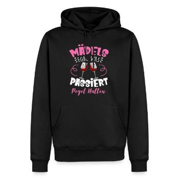Mädels Egal Was Passiert Pegel Halten - Männer Premium Bio Hoodie - Schwarz - Vorne - Nico (187cm)