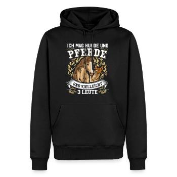 Ich Mag Hunde Und Pferde Und Vielleicht 3 Leute - Männer Premium Bio Hoodie - Schwarz - Vorne - Nico (187cm)