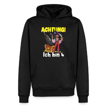 Geburtstagsshirt 4 Jahre Junge Pirat Totenkopf Pir - Männer Premium Bio Hoodie - Schwarz - Vorne - Nico (187cm)