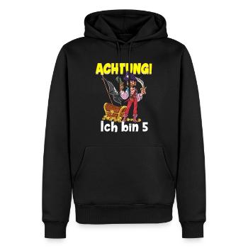 Geburtstagsshirt 5 Jahre Junge Pirat Totenkopf Pir - Männer Premium Bio Hoodie - Schwarz - Vorne - Nico (187cm)