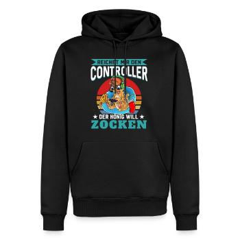 Reichet Mir Den Controller Ihr Narren Der König Wi - Männer Premium Bio Hoodie - Schwarz - Vorne - Nico (187cm)