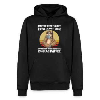Kaffee Redet Nicht Kaffee Jammert Nicht Ich Mag Fa - Männer Premium Bio Hoodie - Schwarz - Vorne - Nico (187cm)