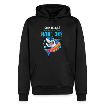 Ich Mag Halt Einfach Haie, Ok? - Männer Premium Bio Hoodie - Schwarz - Vorne - Nico (187cm)