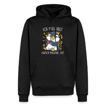 Ich Mag Halt Einfach Pinguine, Ok? - Männer Premium Bio Hoodie - Schwarz - Vorne - Nico (187cm)