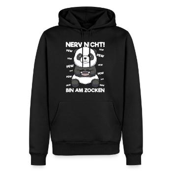 Nerv nicht bin am Zocken Gaming Panda - Männer Premium Bio Hoodie - Schwarz - Vorne - Nico (187cm)
