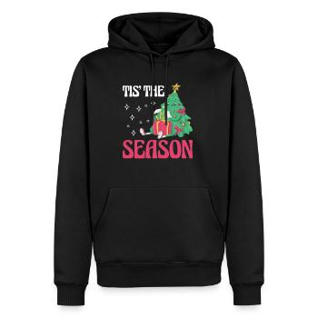 Tis The Season Shirt Cadeau Arbre de Noël - Sweat à capuche Premium bio Homme - noir - Devant - Nico (187cm)