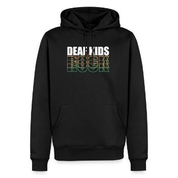 Sourd Kid Rock Shirt Cadeau Sourd Sourd Sourd - Sweat à capuche Premium bio Homme - noir - Devant - Nico (187cm)