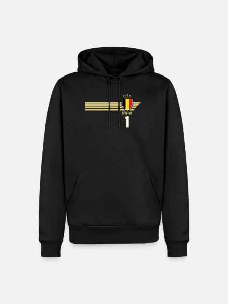 Maillot de fan de football du diable de belgique - Sweat à capuche Premium bio Homme - noir
