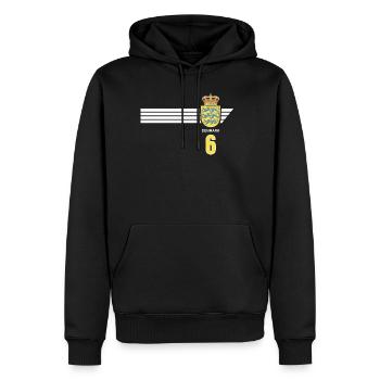 Denmark Football Danish Coat of Arms Flag Dynamite - Men’s Premium Organic Hoodie - black - Front - Nico (187cm)