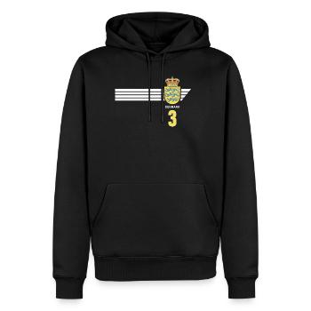 Denmark Football Danish Coat of Arms Flag Dynamite - Men’s Premium Organic Hoodie - black - Front - Nico (187cm)