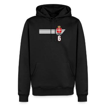 Denmark Football Danish Coat of Arms Flag Dynamite - Men’s Premium Organic Hoodie - black - Front - Nico (187cm)