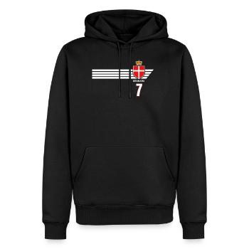 Denmark Football Danish Coat of Arms Flag Dynamite - Men’s Premium Organic Hoodie - black - Front - Nico (187cm)