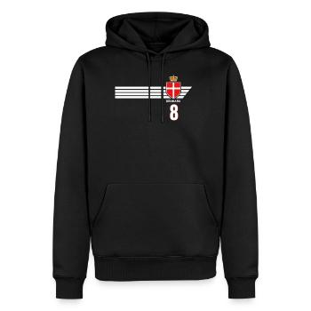 Denmark Football Danish Coat of Arms Flag Dynamite - Men’s Premium Organic Hoodie - black - Front - Nico (187cm)