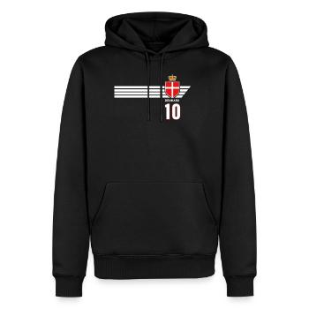 Denmark Football Danish Coat of Arms Flag Dynamite - Men’s Premium Organic Hoodie - black - Front - Nico (187cm)
